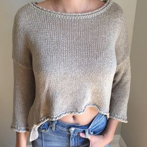 Brandy Melville Cropped Tan Sweater